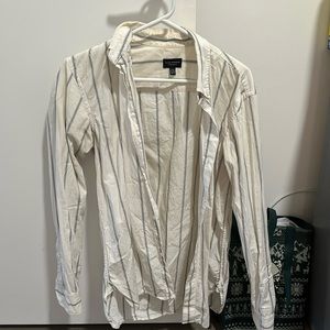Club Monaco Standard Fit white striped dress shirt